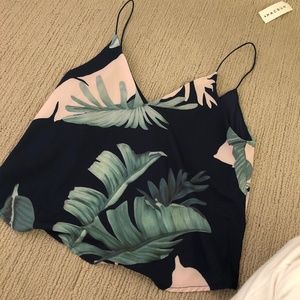 WHITEFOX LEAF PRINT TANK TOP